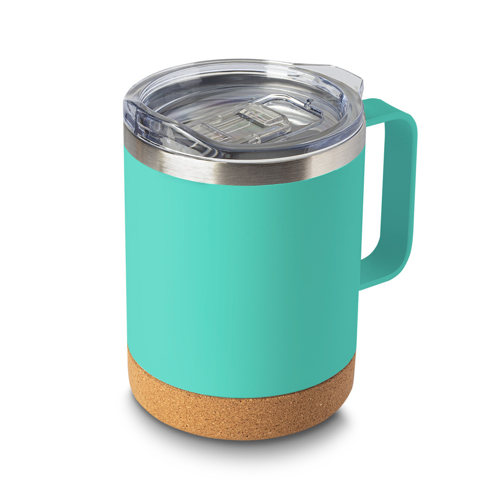 Caneca Térmica em Aço Inox — cor Azul Ciano