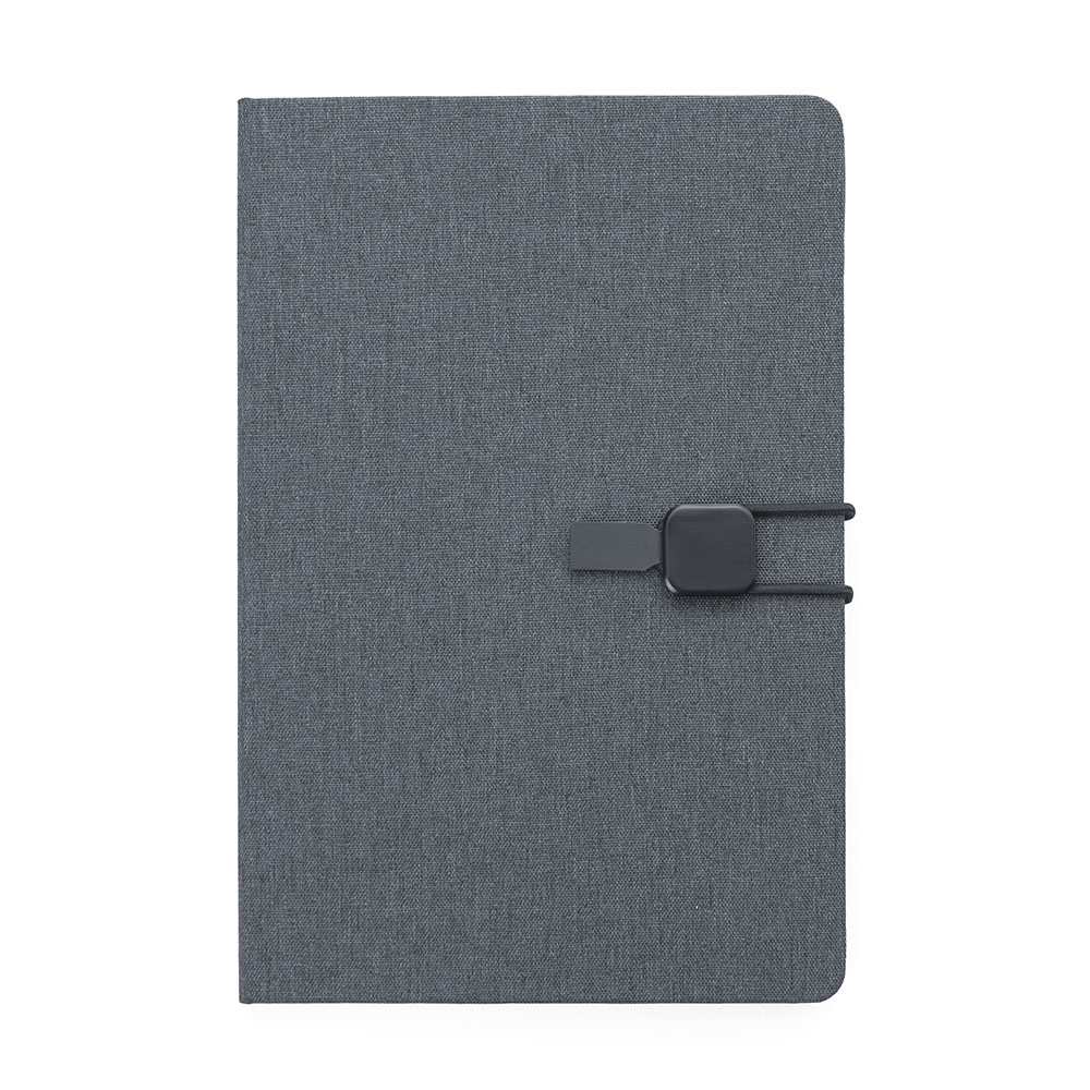 Caderno A5 Capa em Poliéster — cor Cinza