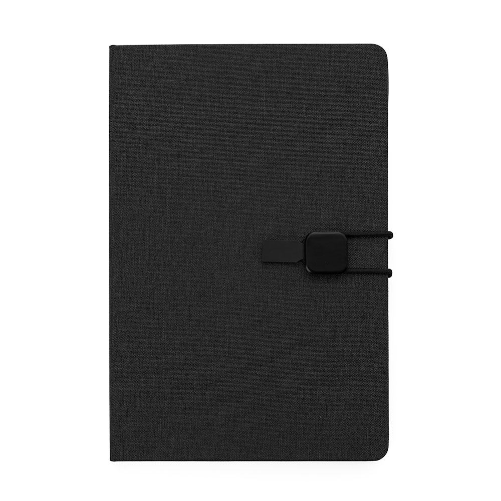 Caderno A5 Capa em Poliéster — cor Preto