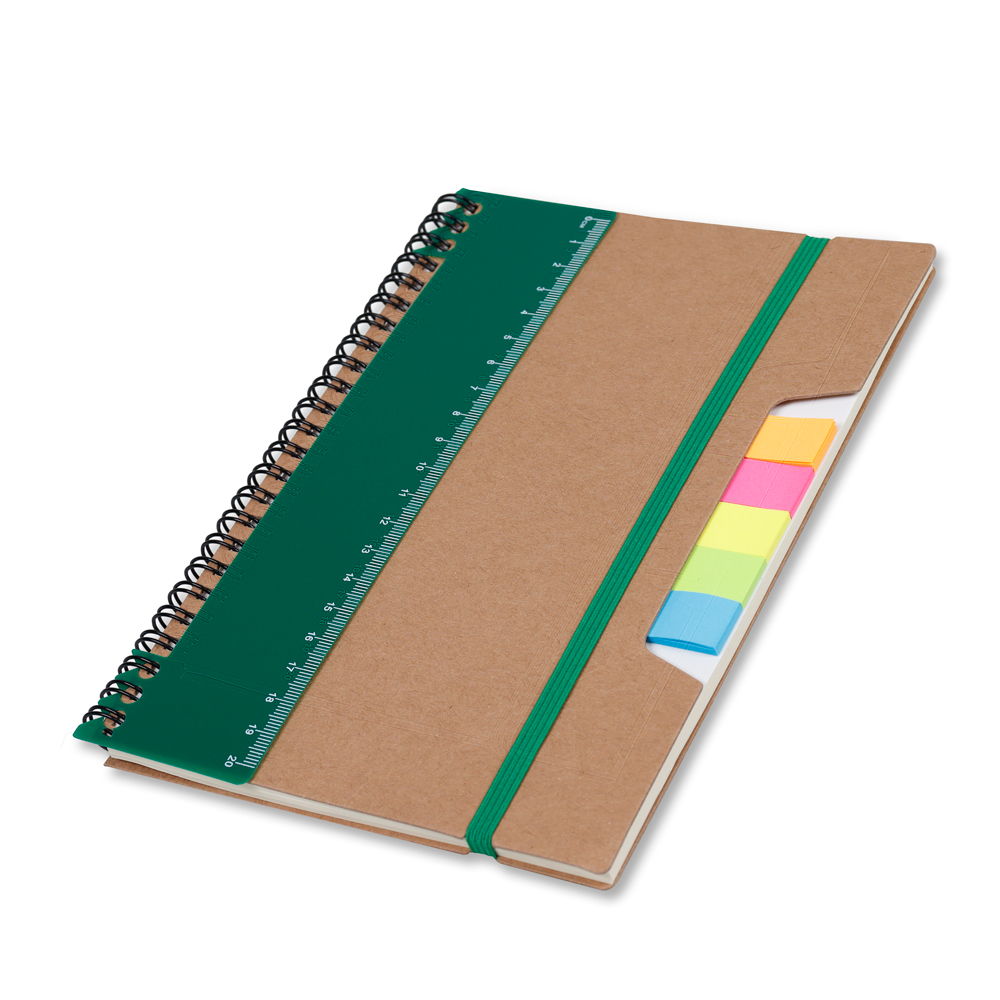 Caderno A5 Capa em Papel Kraft — cor Verde