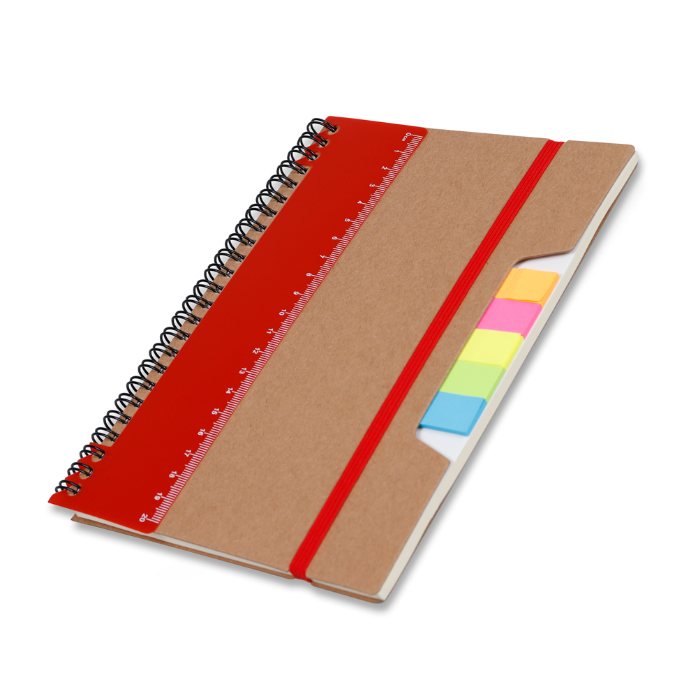 Caderno A5 Capa em Papel Kraft — cor Vermelho