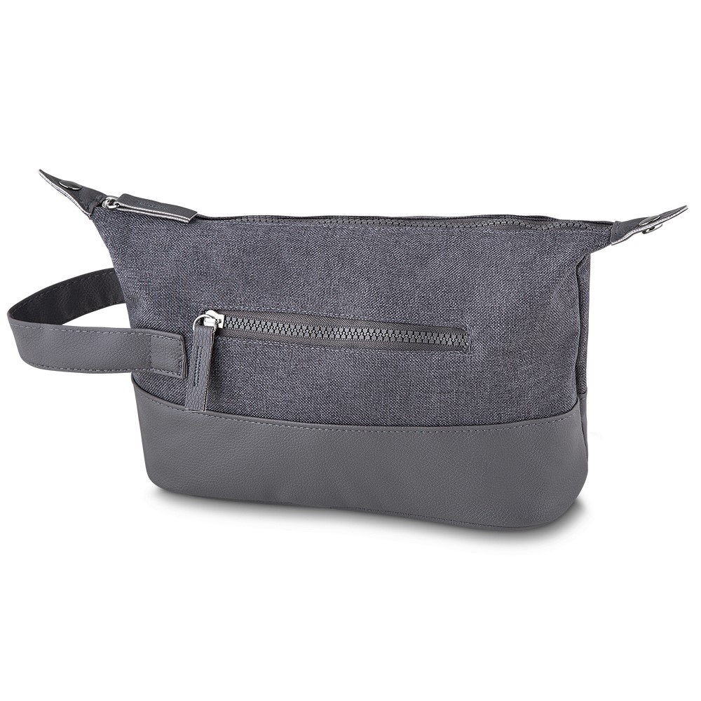 Nécessaire em Poliéster 600d e Pu — cor Cinza