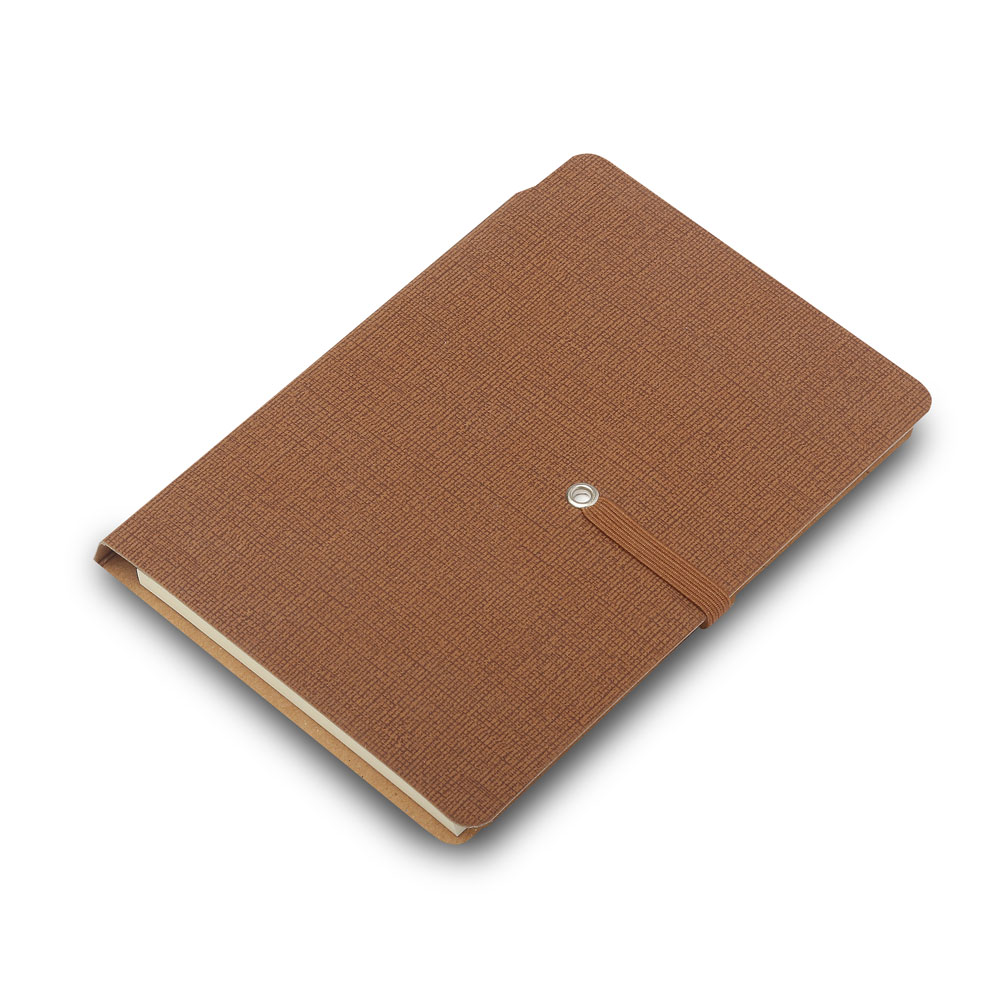 Mini Caderno A6 com Elástico — cor Marrom