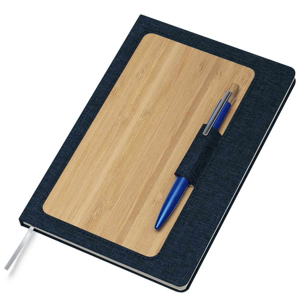 Caderno A5 Capa em Rpet e Bambu
