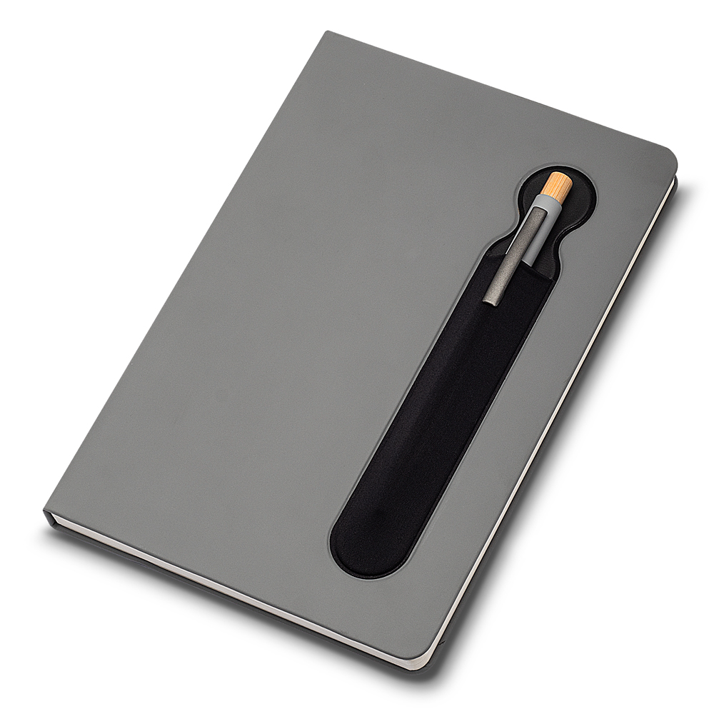 Caderno A5 Capa em Pu — cor Cinza