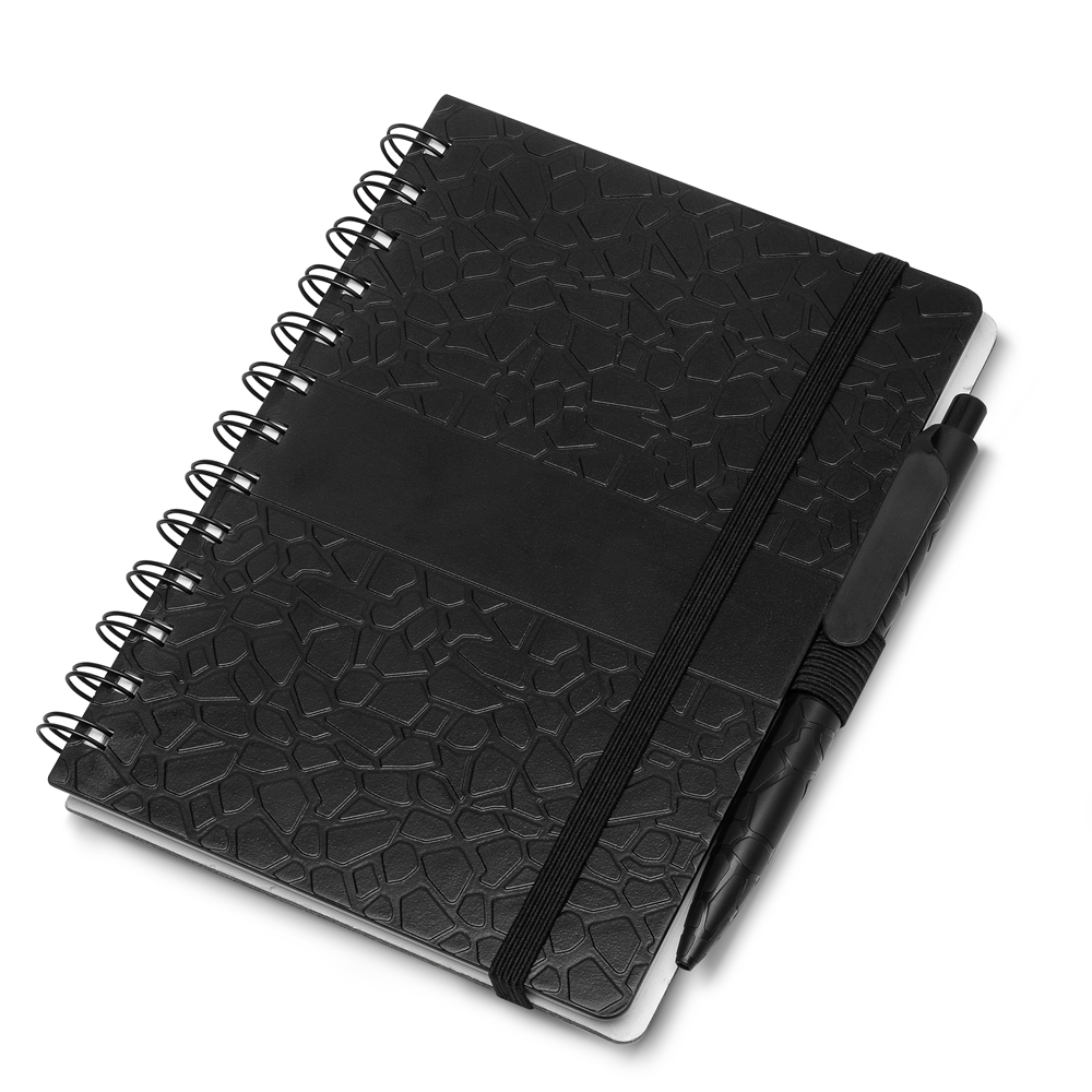 Caderno B6 Capa em Abs com Caneta — cor Preto