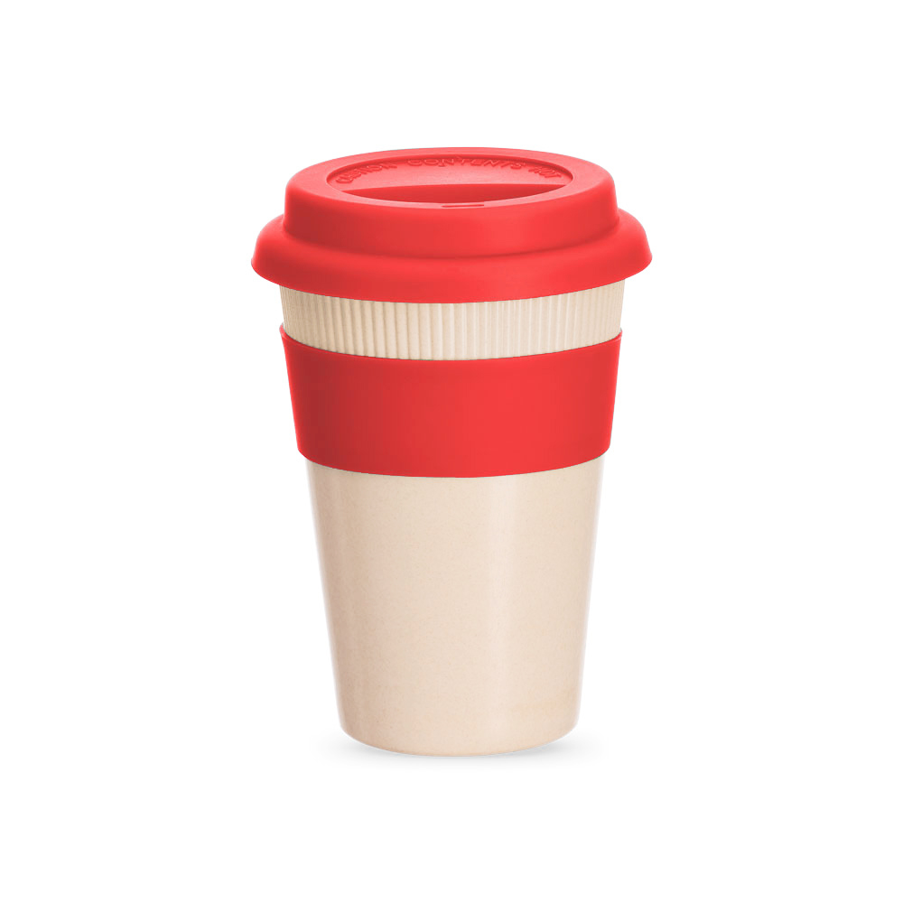 Copo Fibra de Bambu — cor Vermelho