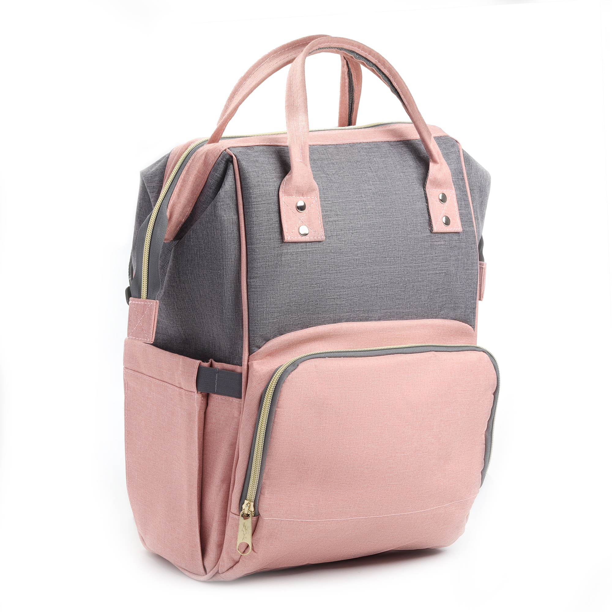 Mochila Multifuncional em Poliéster 600d — cor Rosa Claro