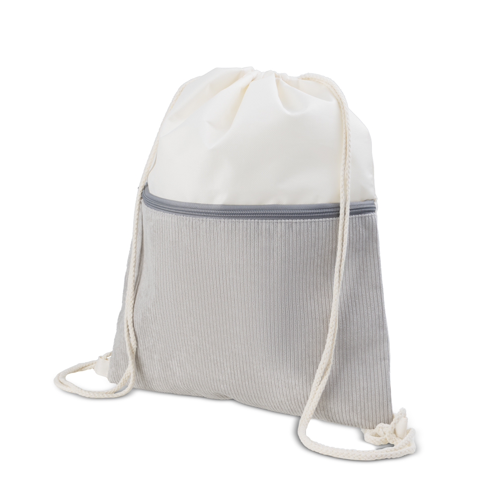 Sacola/mochila em Poliéster e Veludo (41x34,4cm) — cor Cinza