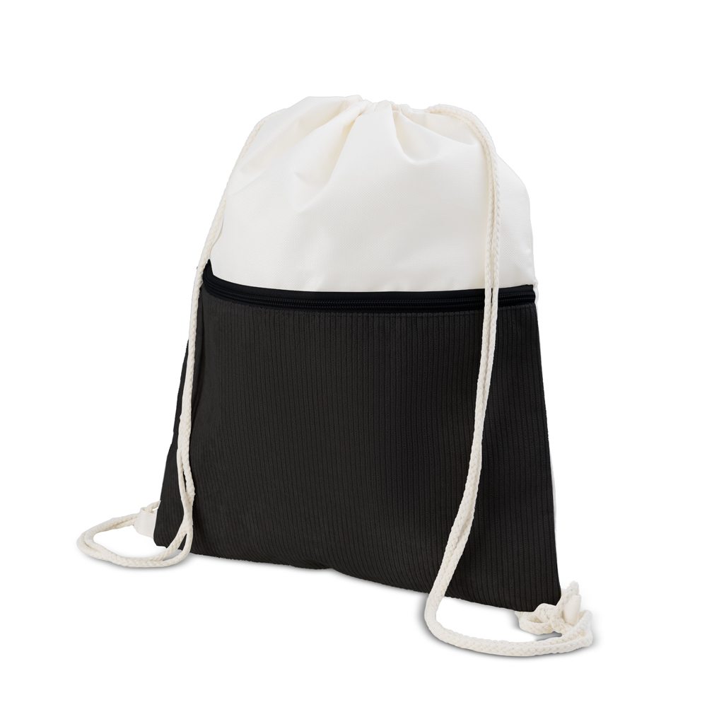 Sacola/mochila em Poliéster e Veludo (41x34,4cm) — cor Preto