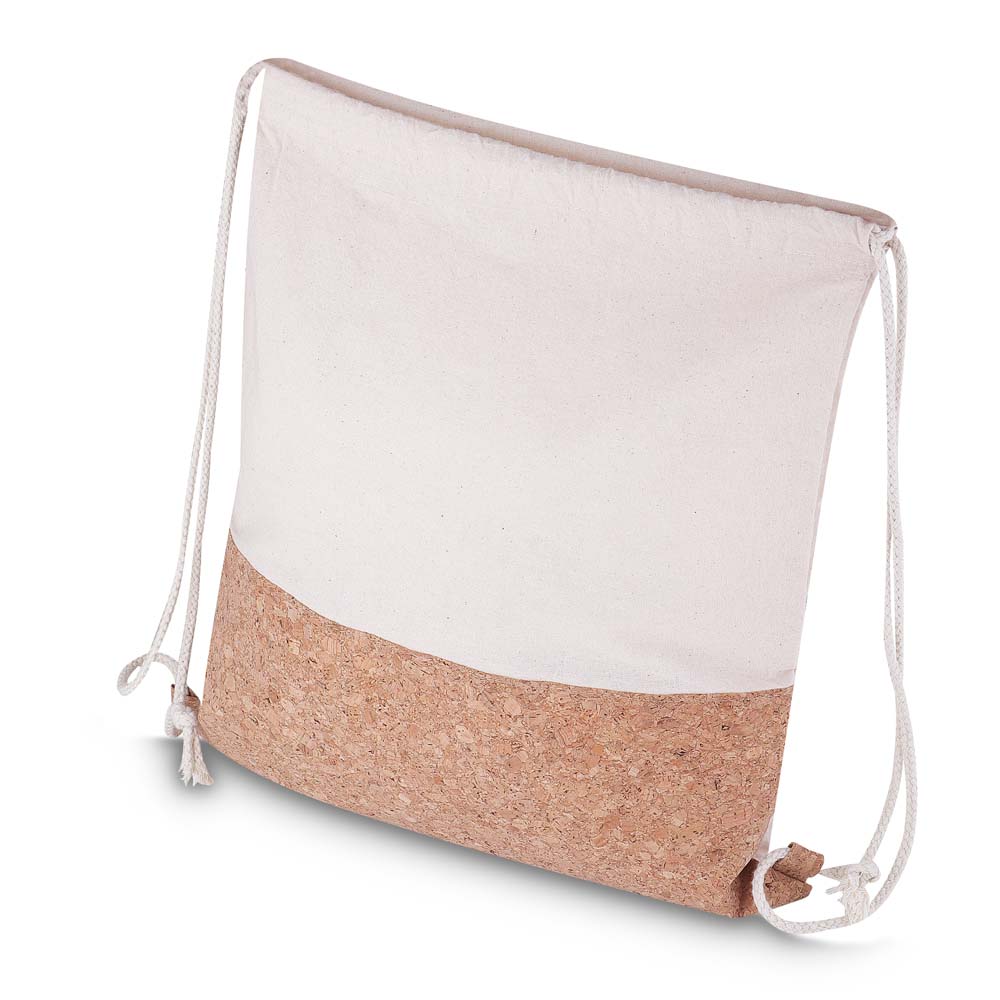 Sacola/mochila em Algodão e Cortiça 140g/m² (39x37x8,5cm)