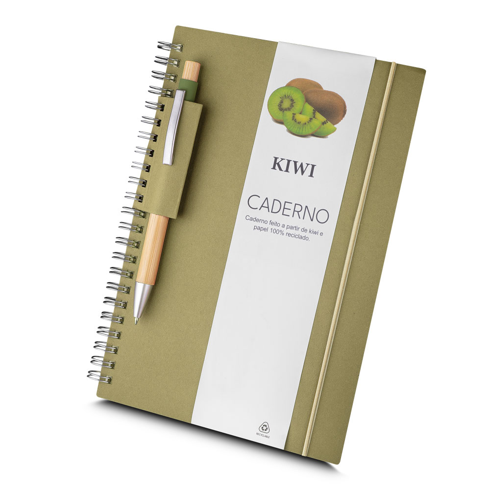 Caderno A5 Capa em Papel Reciclado — cor Kiwi