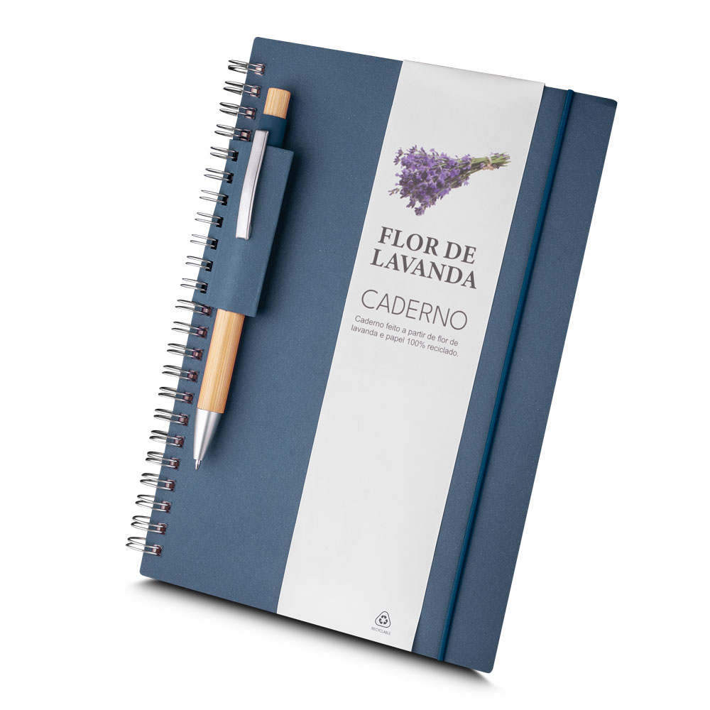 Caderno A5 Capa em Papel Reciclado — cor Lavanda