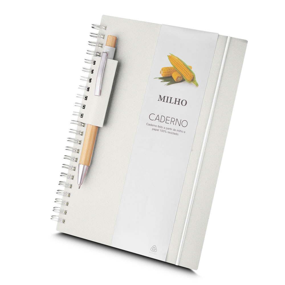 Caderno A5 Capa em Papel Reciclado — cor Milho