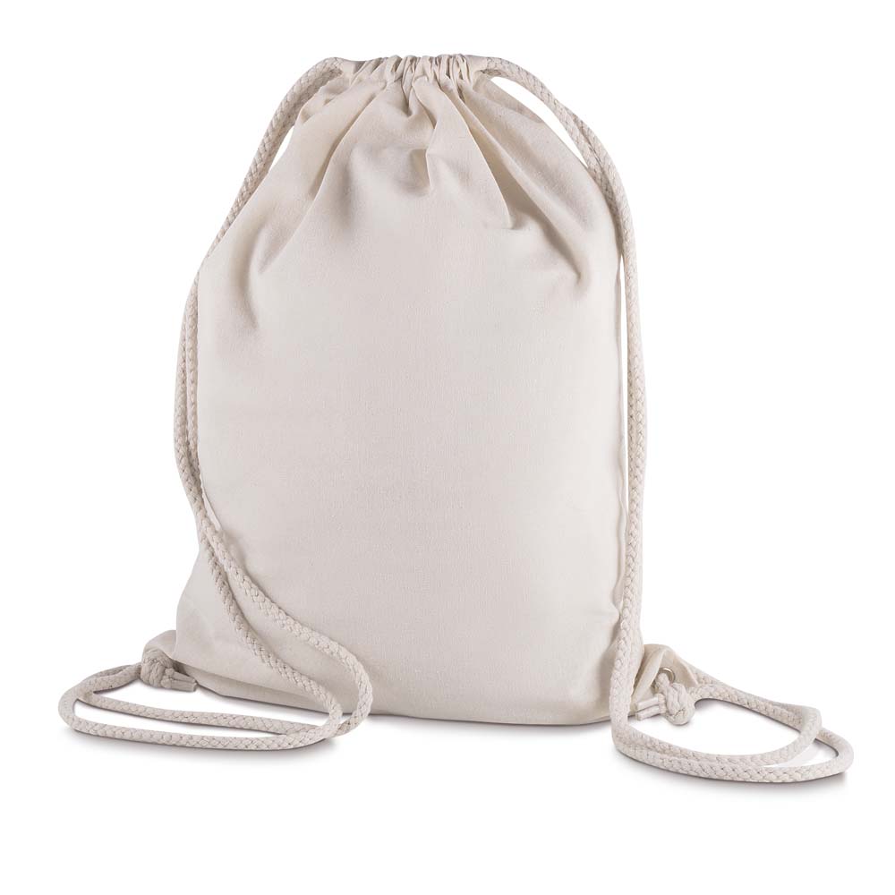 Sacola/mochila em Algodão 145g/m² (41x33x10cm)