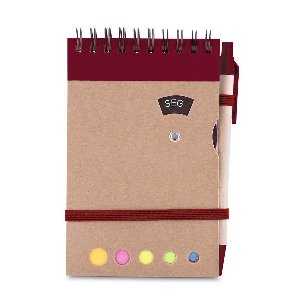 Mini Caderno A6 com Caneta — cor Vermelho