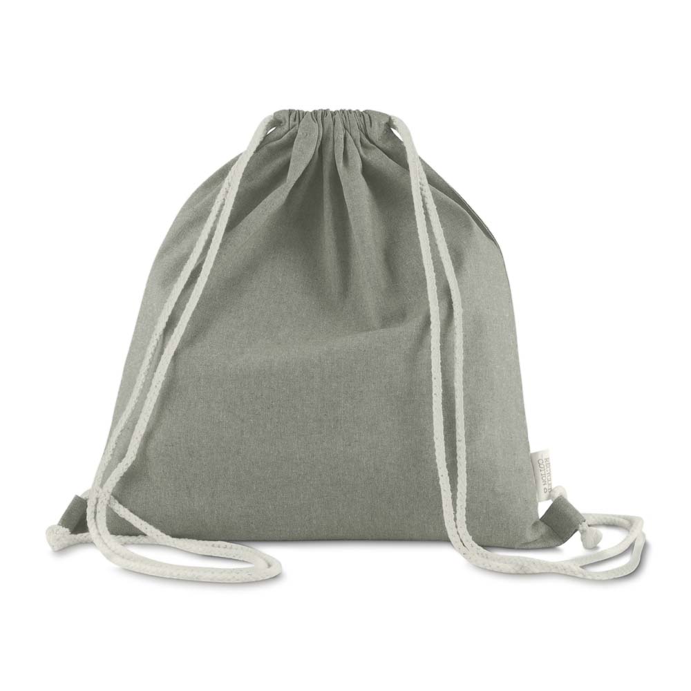 Sacola/mochila em Algodão Mescla Reciclado 140g/m² — cor Cinza
