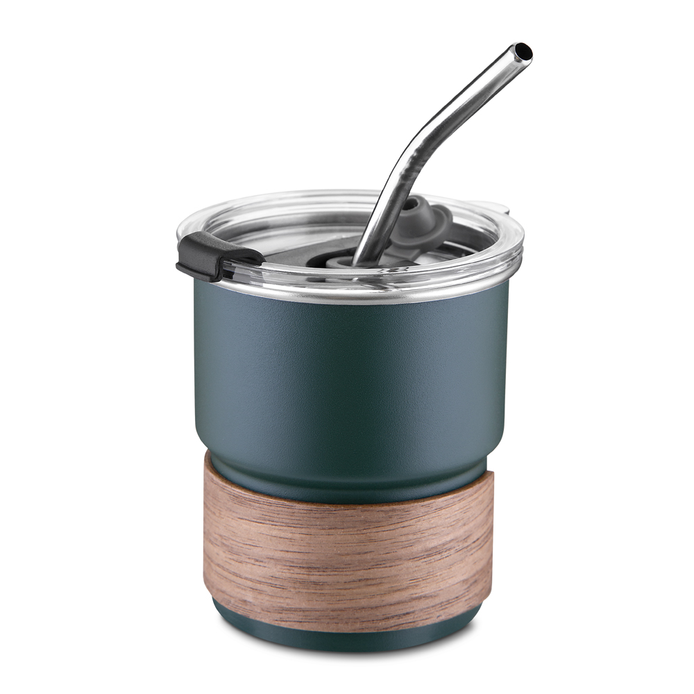 Copo em Inox com Canudo — cor Verde