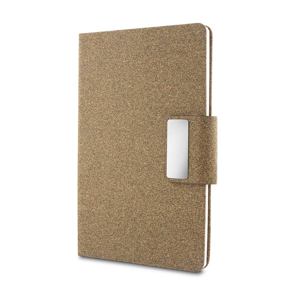 Caderno A5 em Pu e Fibra de Café Ou Chá — cor Chá