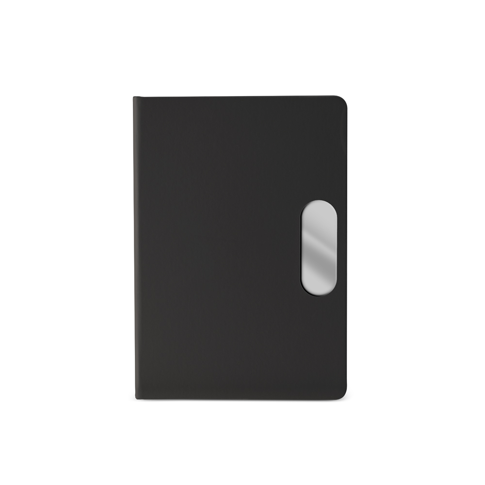 Caderno em Pu com Placa em Metal — cor Preto
